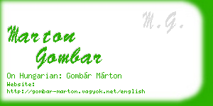 marton gombar business card
