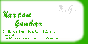 marton gombar business card